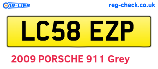 LC58EZP are the vehicle registration plates.