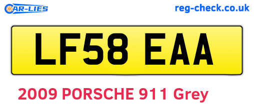 LF58EAA are the vehicle registration plates.