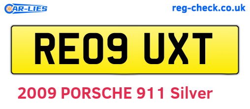 RE09UXT are the vehicle registration plates.