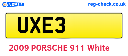 UXE3 are the vehicle registration plates.