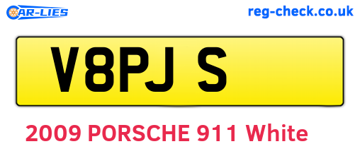 V8PJS are the vehicle registration plates.