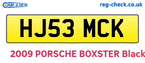 HJ53MCK are the vehicle registration plates.