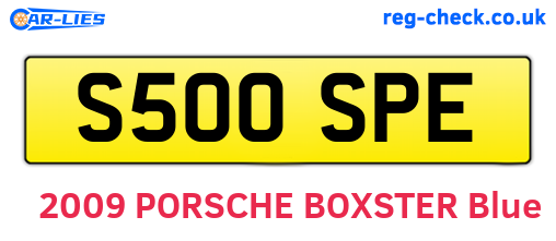 S500SPE are the vehicle registration plates.