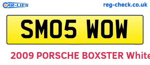 SM05WOW are the vehicle registration plates.