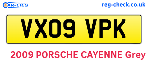 VX09VPK are the vehicle registration plates.