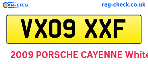 VX09XXF are the vehicle registration plates.