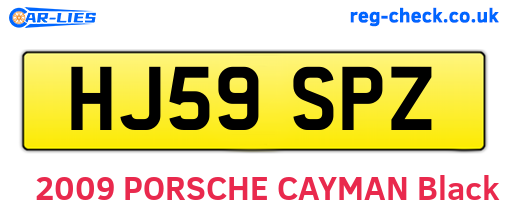 HJ59SPZ are the vehicle registration plates.
