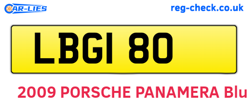 LBG180 are the vehicle registration plates.