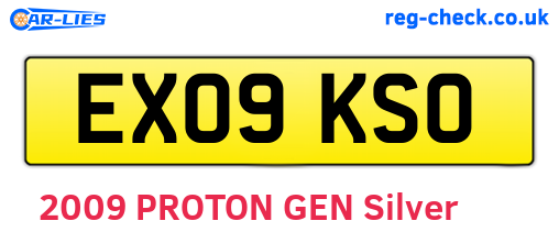 EX09KSO are the vehicle registration plates.