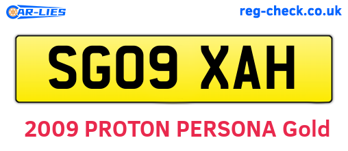 SG09XAH are the vehicle registration plates.