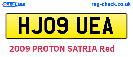 HJ09UEA are the vehicle registration plates.