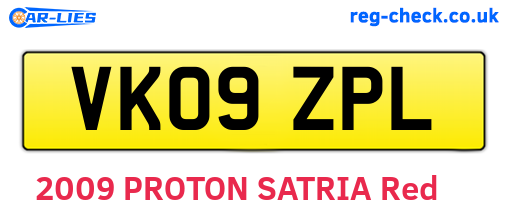 VK09ZPL are the vehicle registration plates.