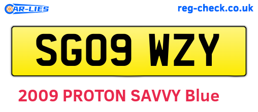 SG09WZY are the vehicle registration plates.