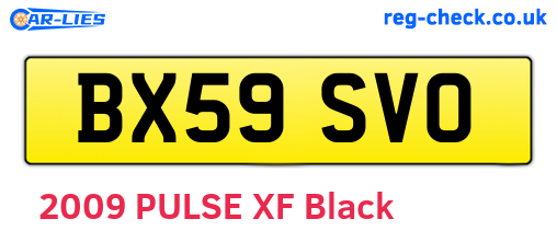 BX59SVO are the vehicle registration plates.