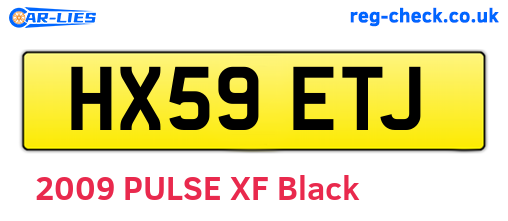 HX59ETJ are the vehicle registration plates.