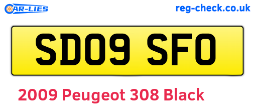 Black 2009 Peugeot 308 (SD09SFO)