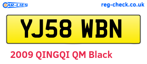 YJ58WBN are the vehicle registration plates.