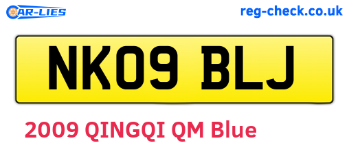NK09BLJ are the vehicle registration plates.