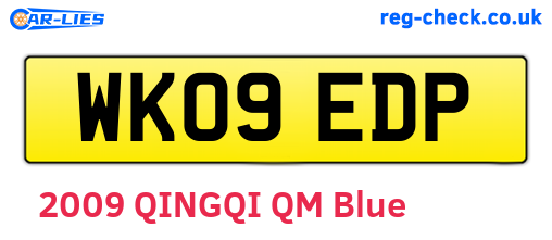 WK09EDP are the vehicle registration plates.