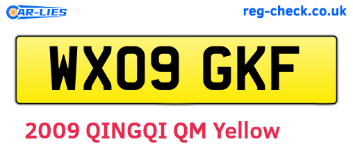 WX09GKF are the vehicle registration plates.