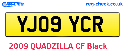 YJ09YCR are the vehicle registration plates.