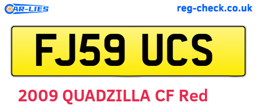 FJ59UCS are the vehicle registration plates.