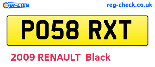 PO58RXT are the vehicle registration plates.