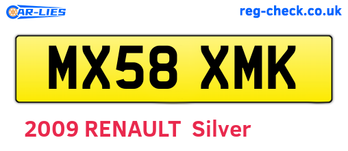 MX58XMK are the vehicle registration plates.