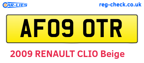 AF09OTR are the vehicle registration plates.