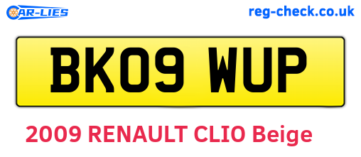 BK09WUP are the vehicle registration plates.