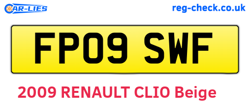 FP09SWF are the vehicle registration plates.
