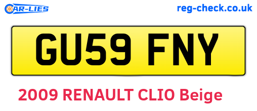 GU59FNY are the vehicle registration plates.