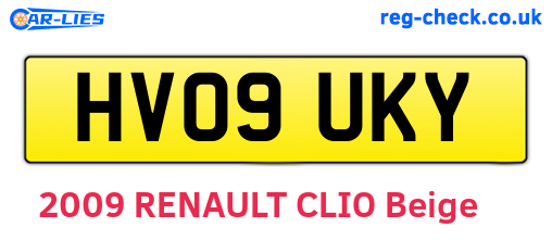 HV09UKY are the vehicle registration plates.