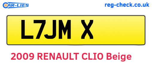 L7JMX are the vehicle registration plates.