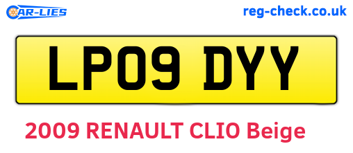 LP09DYY are the vehicle registration plates.
