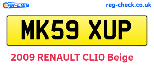 MK59XUP are the vehicle registration plates.