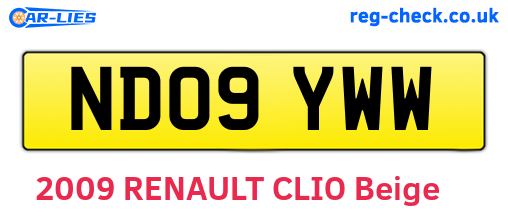 ND09YWW are the vehicle registration plates.