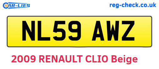 NL59AWZ are the vehicle registration plates.