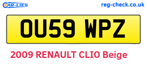 OU59WPZ are the vehicle registration plates.