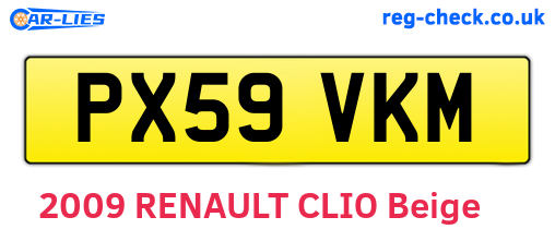 PX59VKM are the vehicle registration plates.