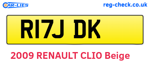 R17JDK are the vehicle registration plates.