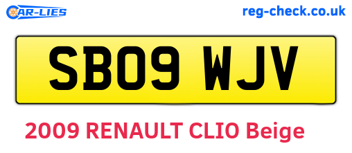 SB09WJV are the vehicle registration plates.