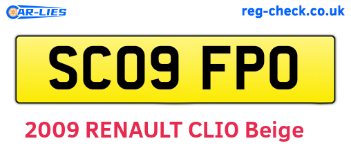 SC09FPO are the vehicle registration plates.