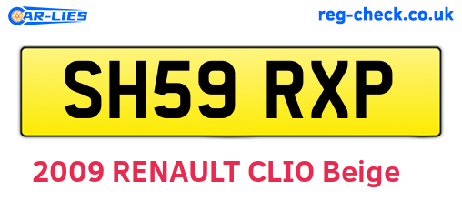 SH59RXP are the vehicle registration plates.