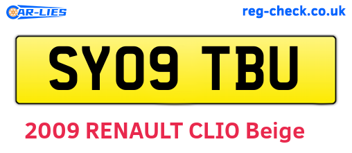 SY09TBU are the vehicle registration plates.