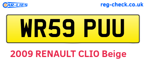 WR59PUU are the vehicle registration plates.