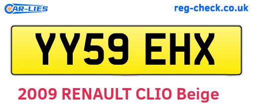 YY59EHX are the vehicle registration plates.