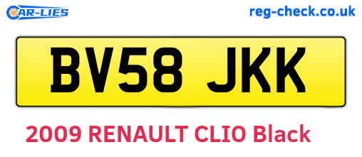 BV58JKK are the vehicle registration plates.
