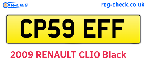 CP59EFF are the vehicle registration plates.