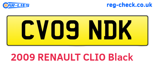 CV09NDK are the vehicle registration plates.